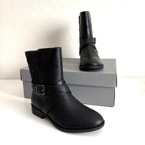 VIONIC Holden Thea Ankle Boots Women Size 5M Black Leather Weather Resistant NEW